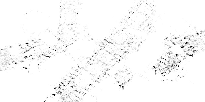 Black grunge texture with abstract patterns on white background vector illustration