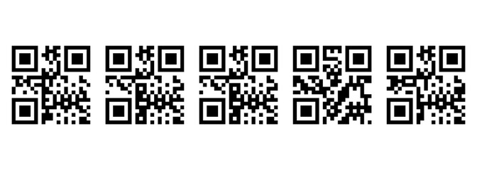 Fototapeta premium Modern QR code pattern abstract digital technology background Black and white QR code pattern digital communication concept