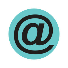 Obraz premium Email At Symbol in Teal Circle
