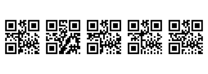 Fototapeta premium Modern QR code pattern abstract digital technology background Black and white QR code pattern digital communication concept