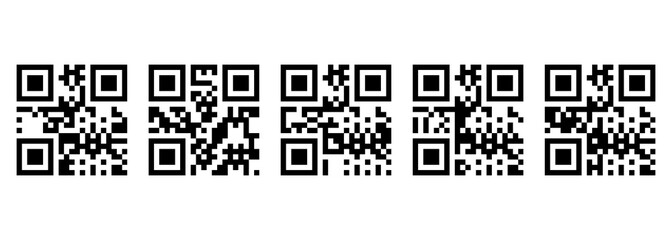 Fototapeta premium Modern QR code pattern abstract digital technology background Black and white QR code pattern digital communication concept