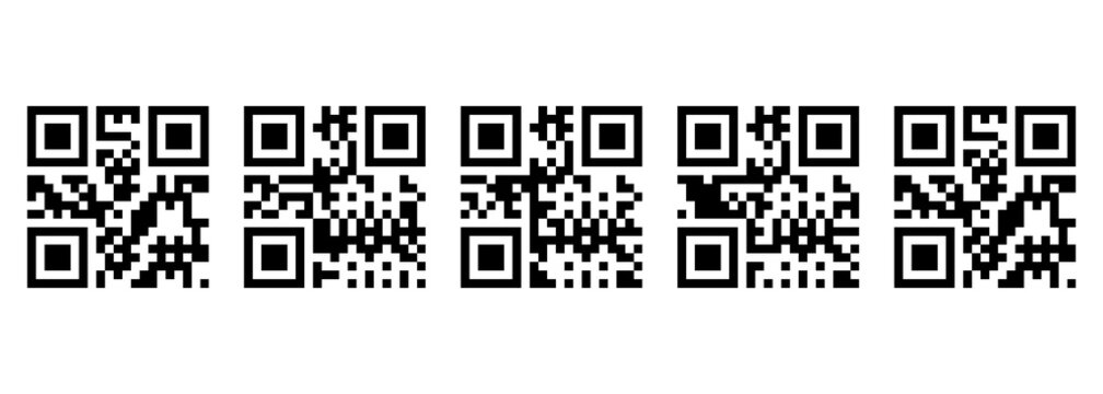 Modern QR code pattern abstract digital technology background Black and white QR code pattern digital communication concept