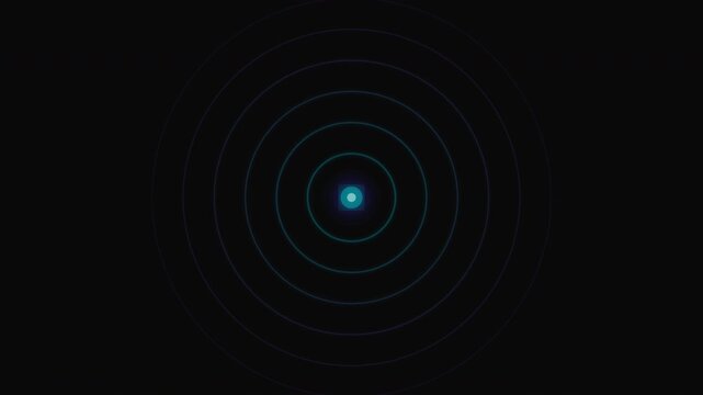 Title Sequence with Blue light with glowing circles in darkness abstract and futuristic background ideal for technology, scifi, and modern design projects.