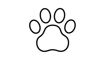 Black outline of a single paw print on a white background © AJI T