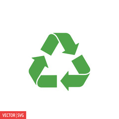 Fototapeta premium Green recycling symbol, eco-friendly, sustainability, reduce reuse recycle icon