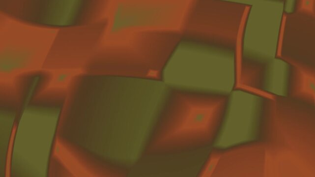 Olive Forest Camo Pattern Animation With Earthy Moss Green Blocks And Rustic Terracotta Textures