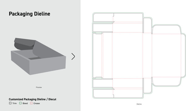Mailer Box Packaging Dieline Roll End Tuck Front Shipping Box Die Cut Template