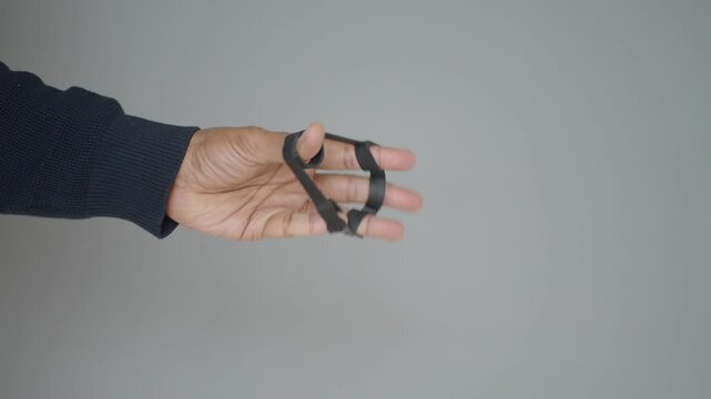 Hand With Finger Splints and Support Straps for Rehabilitation and Hand Therapy