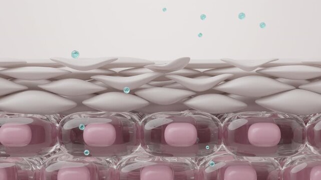 Skin Dehydration Water Loss Dry Barrier Damage Weak Dull Skin 3D rendering
