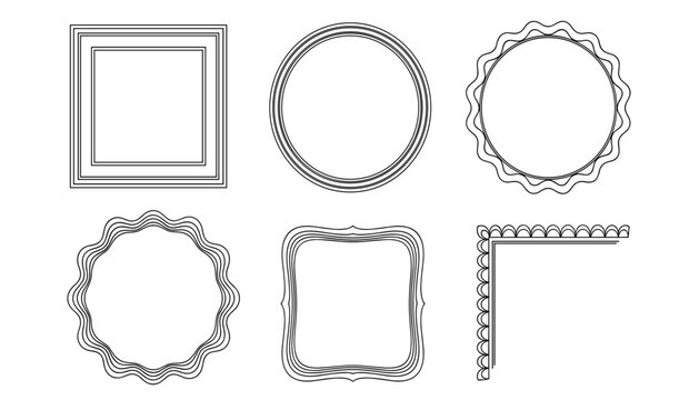 Vector set of decorative vintage frames and borders, collection of elegant ornate frames for design, vector illustration