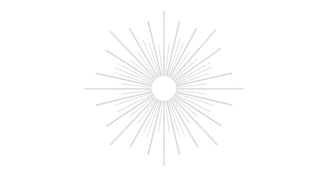 Geometric sunburst with central circle and radiating lines