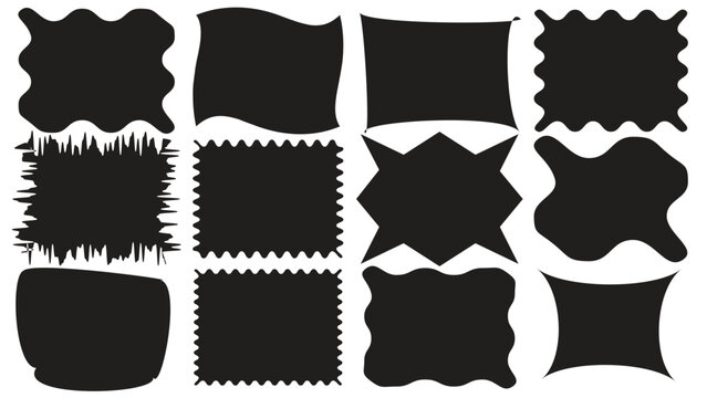 Abstract Organic Frame Shapes Collection with Wavy and Irregular Borders Vector Set