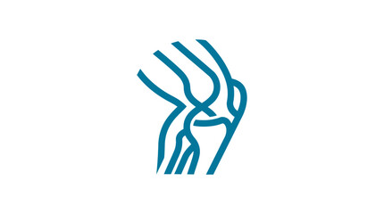 Obraz premium Minimalist Blue Knee Joint Anatomy Icon