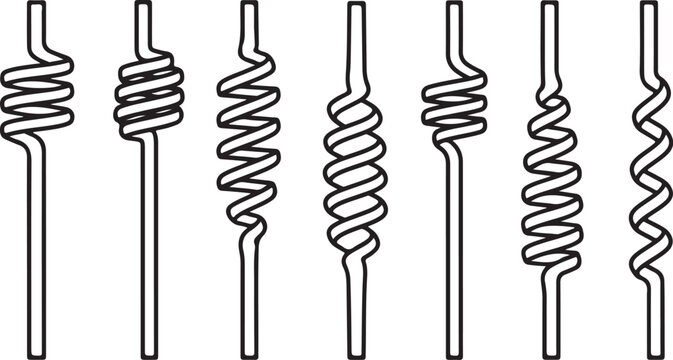 Various types of screws and bolts with different threads and heads Vector