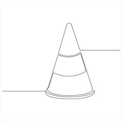 Fototapeta premium Continuous one line drawing of pylons or traffic cone vector