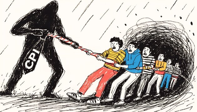 CPI Inflation and Economic Crisis: Shadow Figure Dragging People into a Financial Void