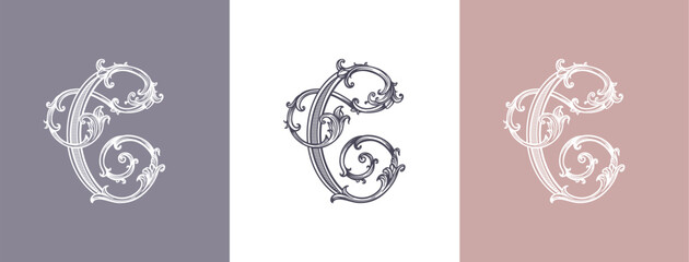 Luxury logo monogram letter C in vintage ornamental style with decorative elements. Ideal for branding, business and premium identity. © Alwih