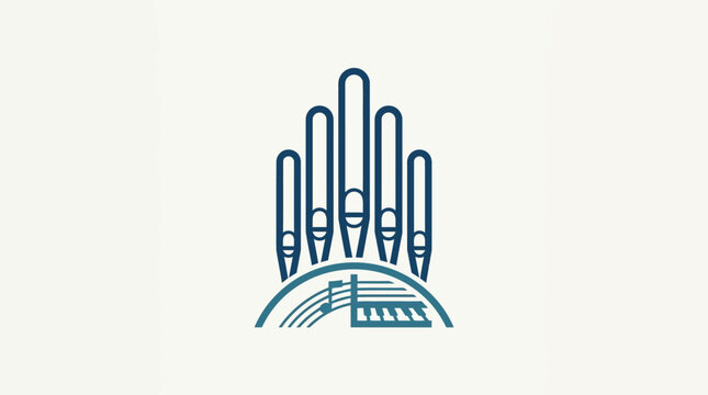 Abstract Organ Logo on Cream Background