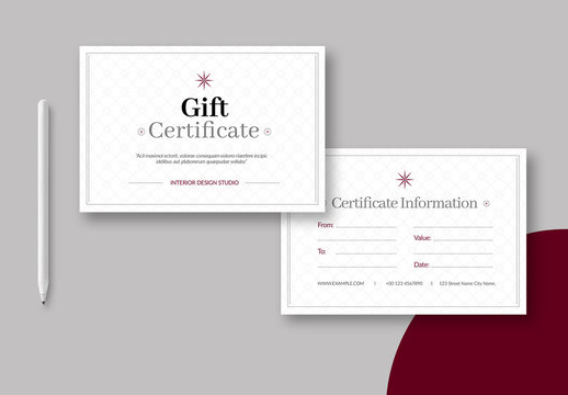 Gift Certificate Template Layout