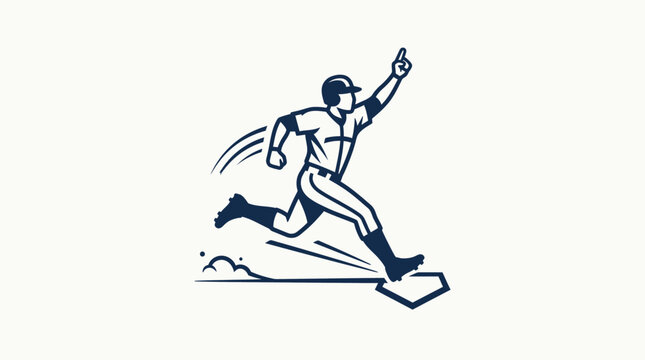 Baseball Player Running to Home Base