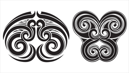 Fototapeta premium Intricate black and white tribal designs spirals and swirls in abstract symmetry