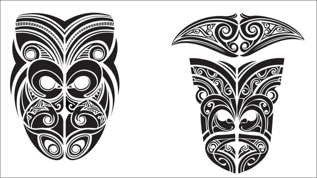 Polynesian masks a black and white exploration of tribal art and cultural heritage