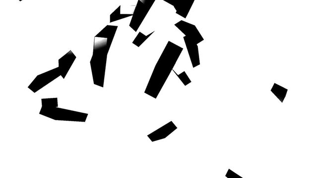 3d falling shards. broken pieces. vandalism animation video