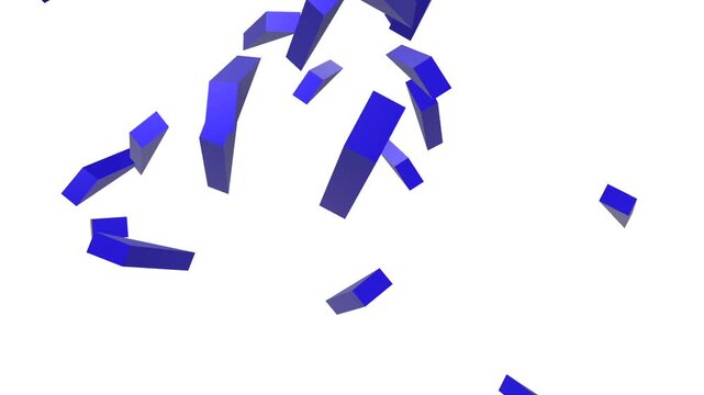 3d falling shards. broken pieces. vandalism animation video