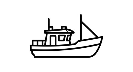 Small fishing boat with cabin. © tu