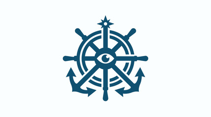 Obraz premium Nautical Symbol with Eye and Anchors