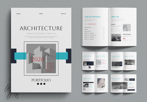 Clean Minimal Architectural Portfolio Layout