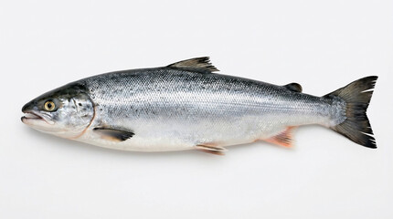 Obraz premium Fresh salmon fish on white background.