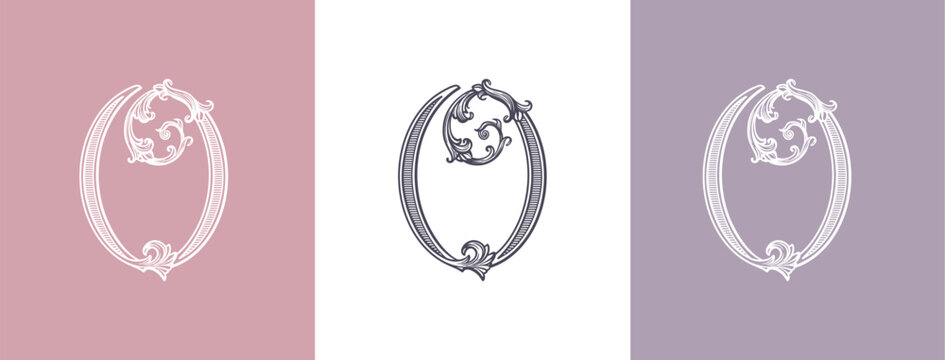Elegant letter O logo monogram in vintage ornamental style. Versatile logotype for personal branding, business identity, premium design and wedding use.