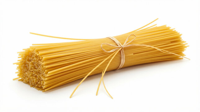 Bunch of raw spaghetti pasta.