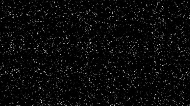 Looping Soft Snow Dust Particles Floating and Falling on Black Screen - Cinematic Winter Effect Stock Video