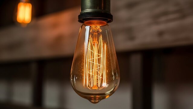 Vintage Edison Bulb - Warm Light and Intricate Filament Design.
