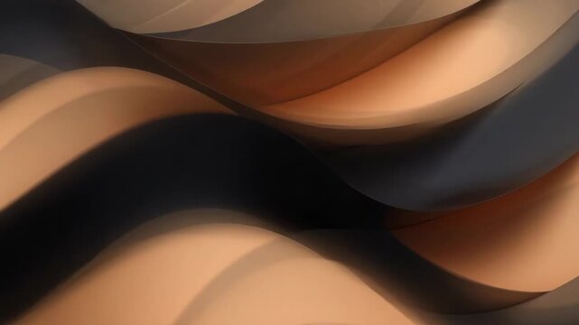 Abstract curved shapes in warm tones, soft gradient style on a muted background, concept of harmony and flow
