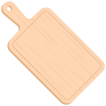 期のカッティングボード、まな板、調理器具の独立した白背景のイラスト素材