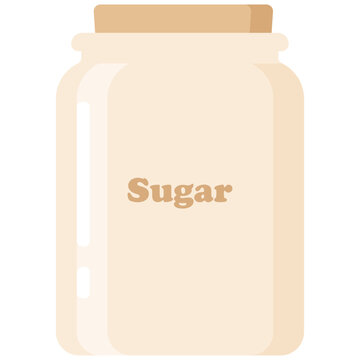 砂糖を保存する容器、キャニスター、調理器具の独立した白背景のイラスト素材