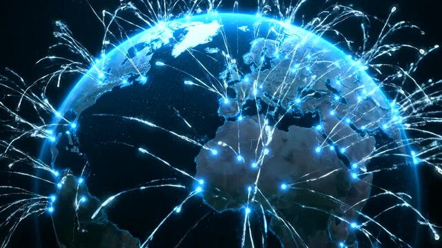 Global Network Connectivity and Data Transfer Across Continents.