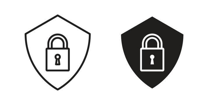 Security icon linear vector outline, symbol logo design style