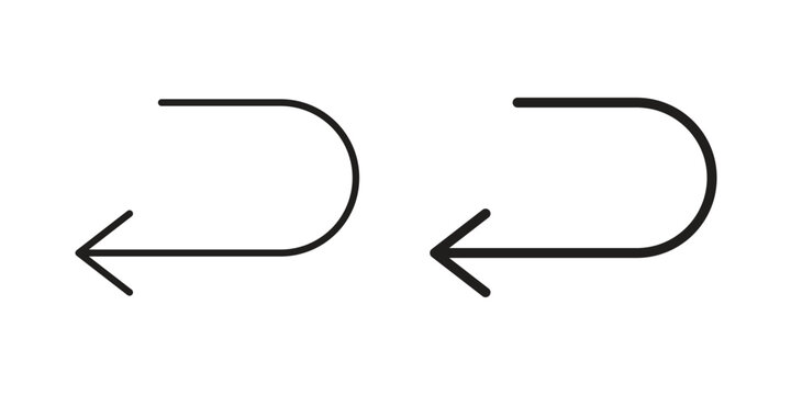 Send back icon linear vector outline, symbol logo design style