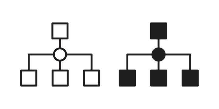 Sitemap icon linear vector outline, symbol logo design style