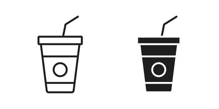 Swoosh Cup icon linear vector outline, symbol logo design style