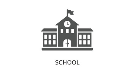 Fototapeta premium Simple vector graphic illustration of a school building icon for your educational web and print design