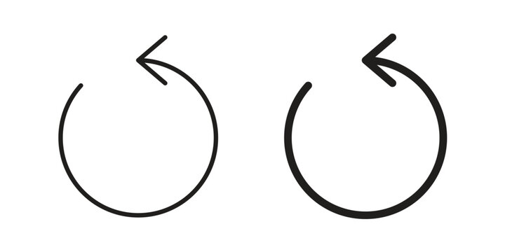 Undo icon linear vector outline, symbol logo design style