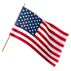 Fototapeta premium American flag United States patriotism national flag star stripe waving isolated on transparency background, clean cutout for holiday celebration