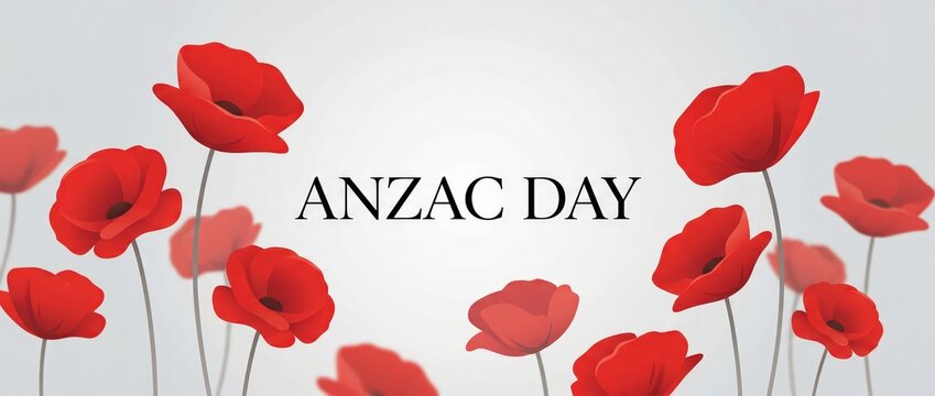 Red poppy flowers for anzac day.