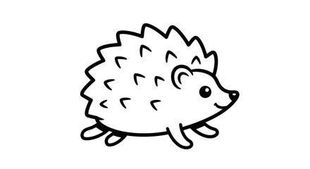 Fototapeta premium Cute cartoon hedgehog illustration