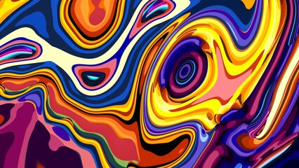 Fototapeta premium Vibrant abstract swirl pattern with bold colorful waves